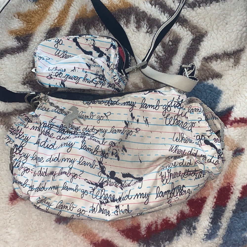 L.A.M.B LeSportsac cursive hobo bag and wrist bag Gwen Stefani